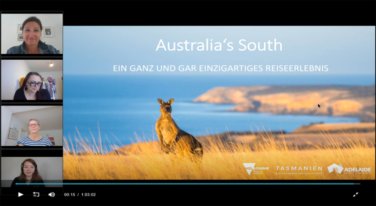 Südaustralien Screenshot Webinar Foto Tourism Australia